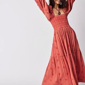 Free People Dahlia Embroidered Maxi Dress